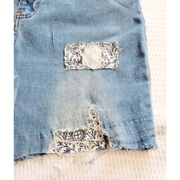 Boho Hippie Reworked denim jean shorts 13/14 dollhouse repurposed distressed - Picture 7 of 9